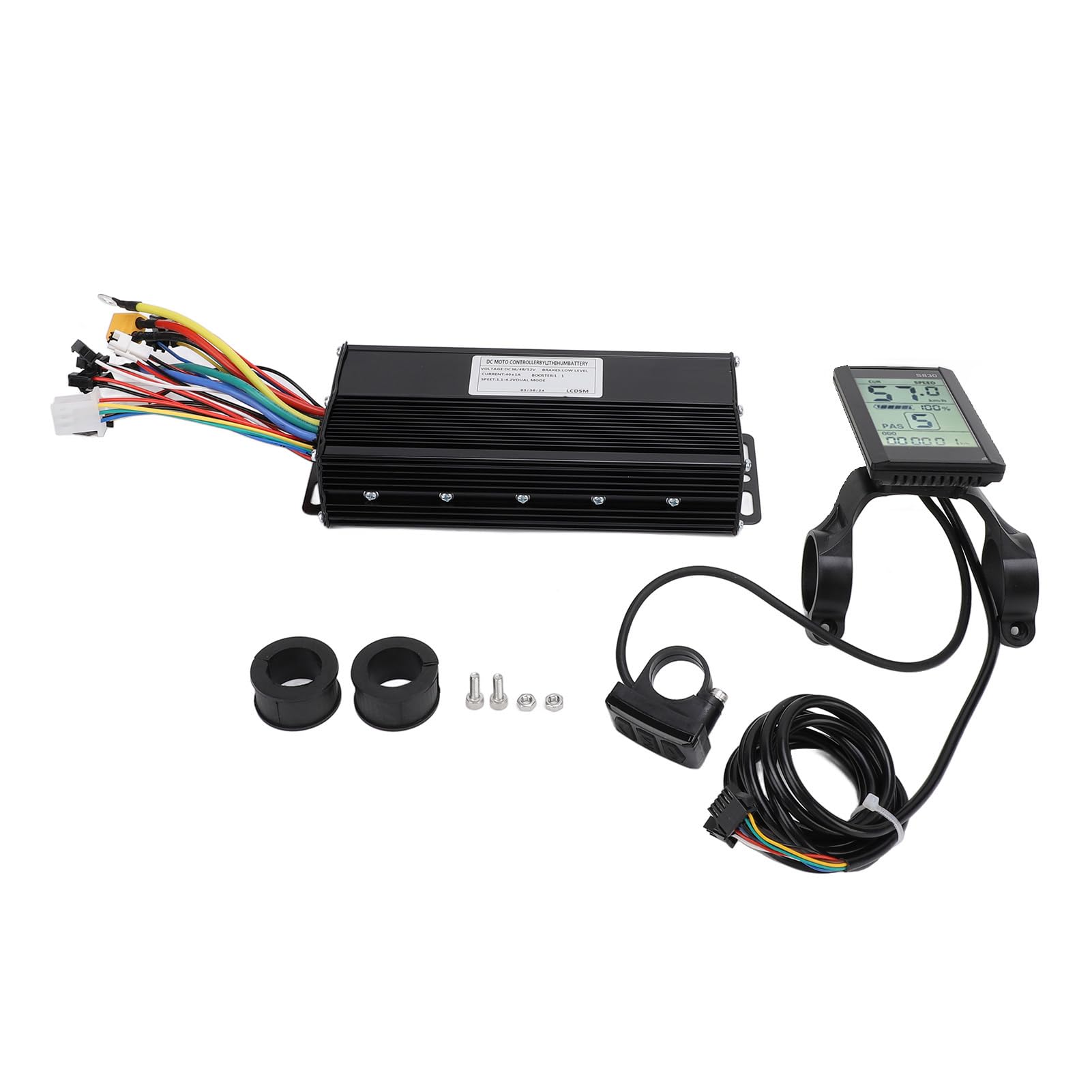 Electric Cycle Motor Controller Kit 40A 3 Mode Sinewave S830 Display Screen for 36V 48V 52V 1500W 2000W Brushless Motor Mountain Bike Conversion Aluminum Alloy ABS