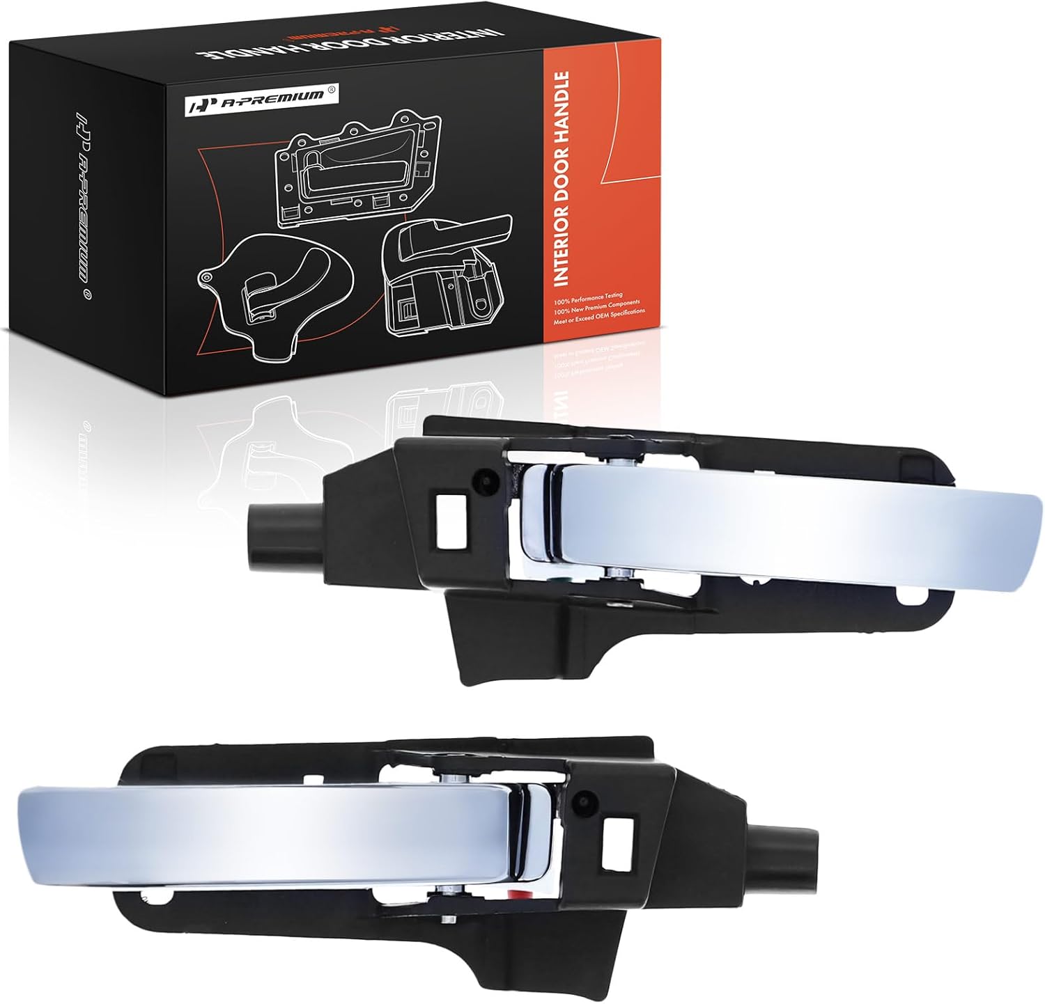 A-Premium Inside Interior Door Handles Compatible with Chrysler Sebring 2007 2008 2009 2010, Chrome Lever, 2-PC Set, Driver and Passenger Side, Replace# 68018987AA