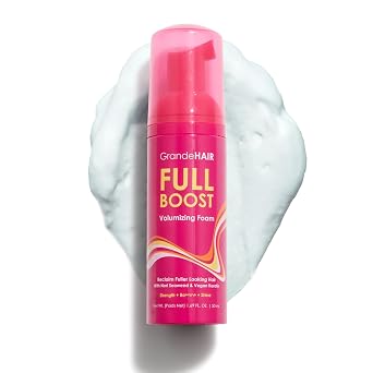 Grande Cosmetics Volumizing Hair Foam For Instant Volume, Body & Fuller Looking Hair, Hair Mousse for Curly Hair, Defines Curls, Non-sticky