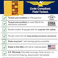 Vista 3 de Eagle American Made Armario de almacenamiento de líquidos inflamables de 2 galones, gabinete ignífugo que ahorra espacio con cierre manual