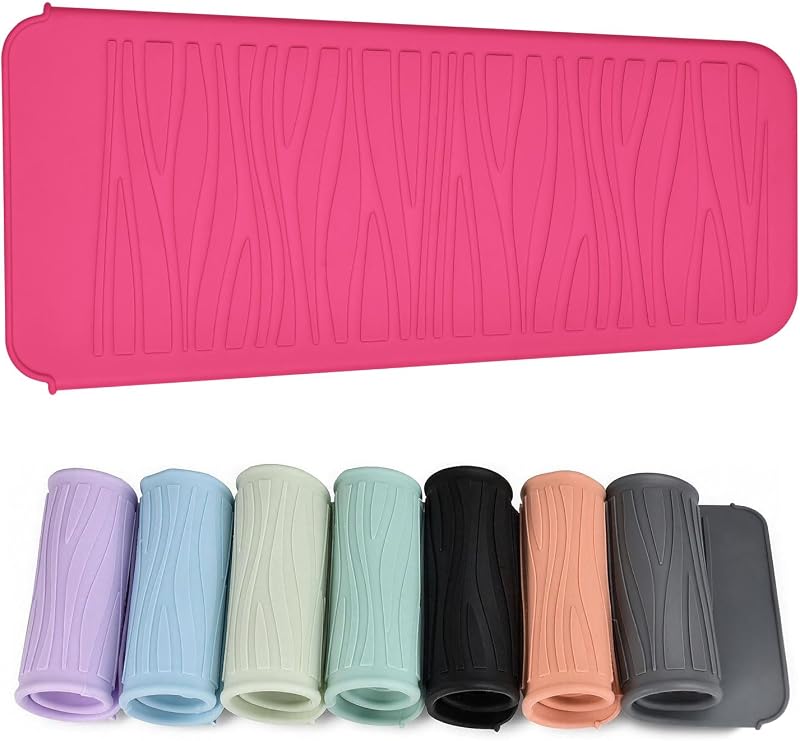 EIOKIT Tapete e Bolsa de Silicone para Ferramentas de Modelagem, Rosa-choque
