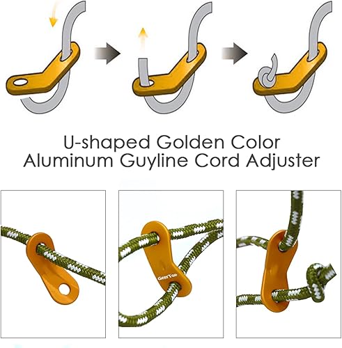 Miniatura 5 de GEERTOP Juego de 6 cables de camping con tensor de aluminio ultraligero de 0.197in