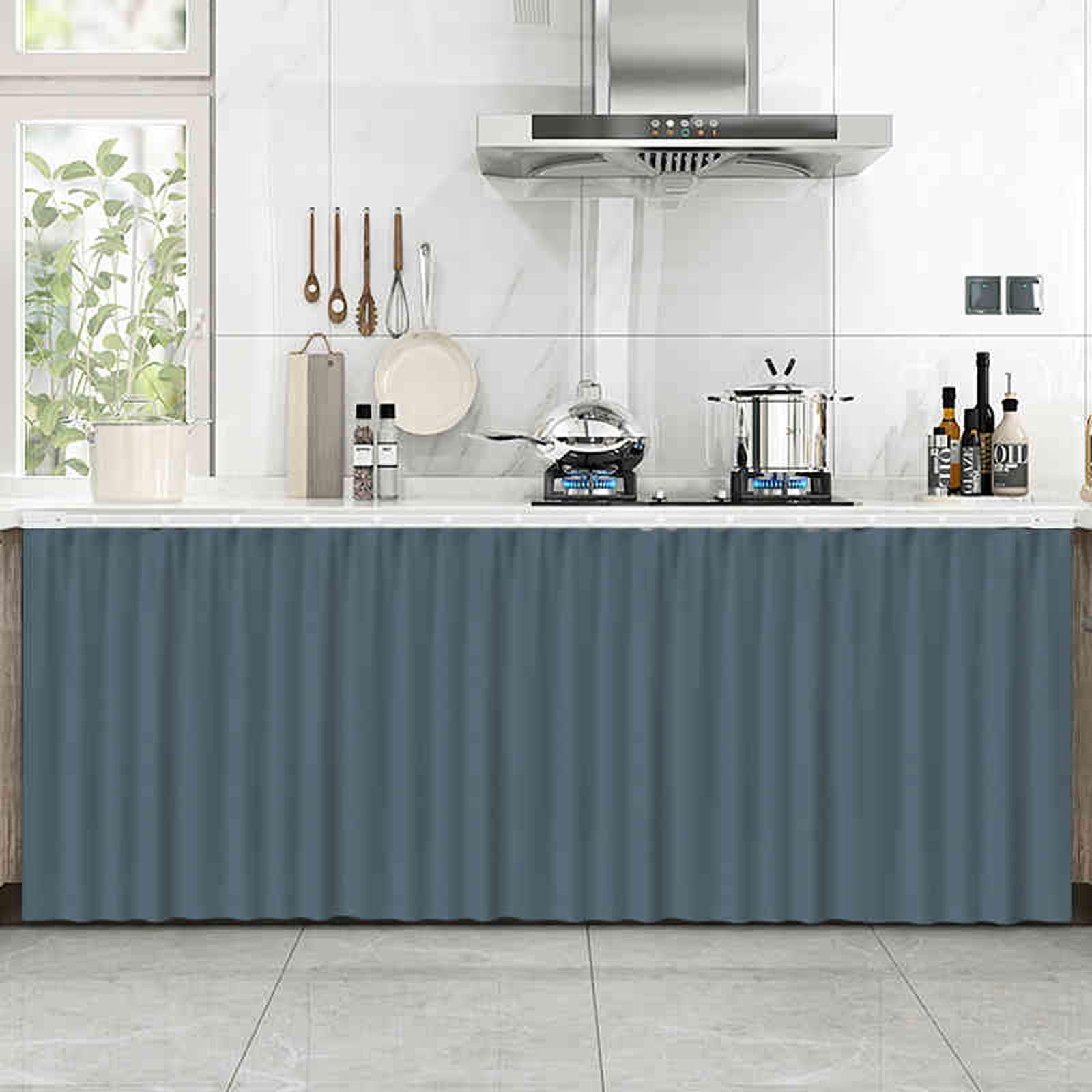 Wansiman Kitchen Curtains,Curtains Under The Sink,linen Curtains,cupboard Curtain Kitchen,curtain Dustproof For Storage Cabinets,Shading Ventilation,for Wardrobes,bookshelves,storage Cabinets
