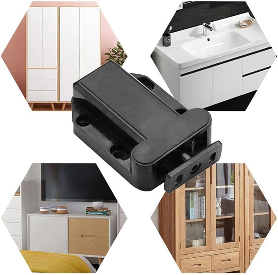 1Pcs Push to Beetles Magnetic Door Drawer Cabinet Suction Cupboard Catch Latch Self-Locking Door Device Rebound Touch(White-Patch Five-Pointed star4)