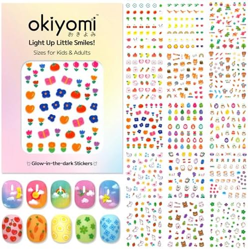 15 Sheets of Nail Stickers for Kids - 735 Cute Nail Stickers - Na...