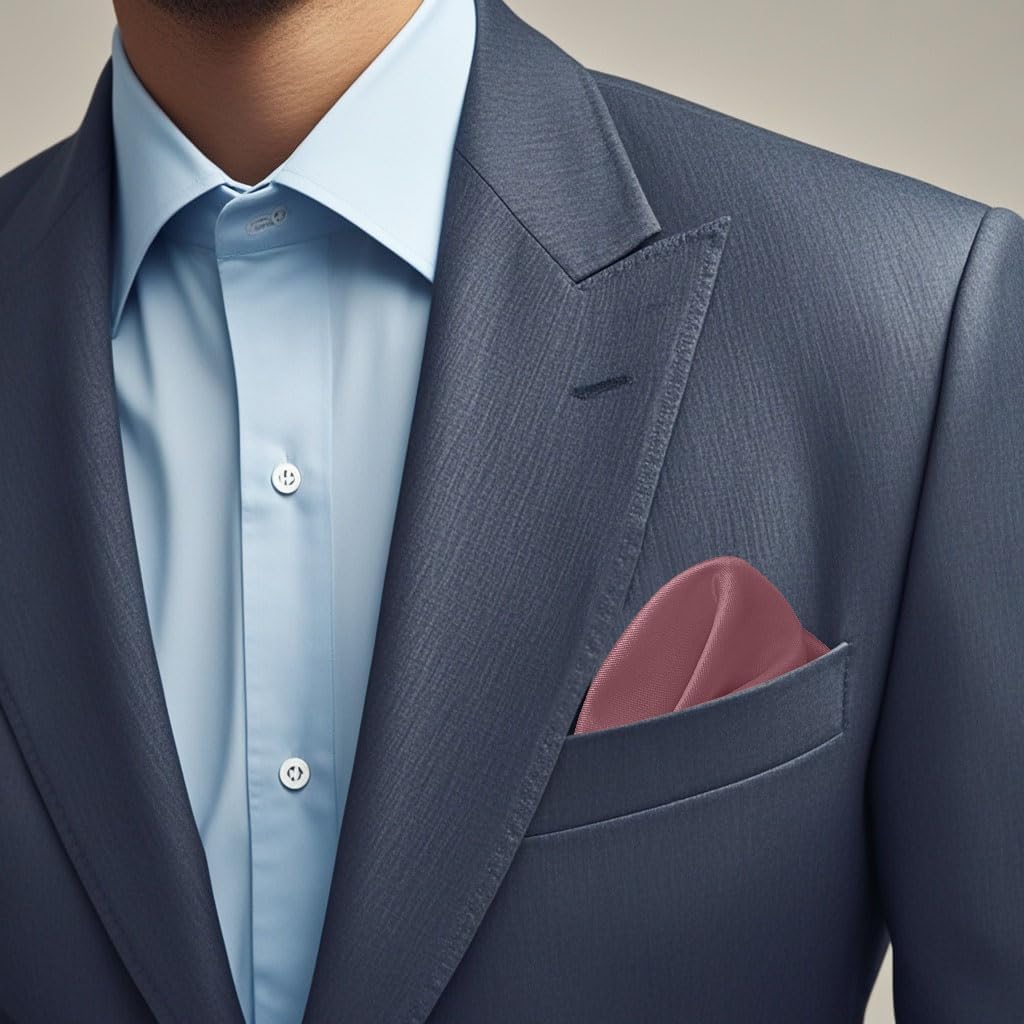 Men's Pocket Square, Solid Color Boys Handkerchiefs for Men Wedding Party - Image 5