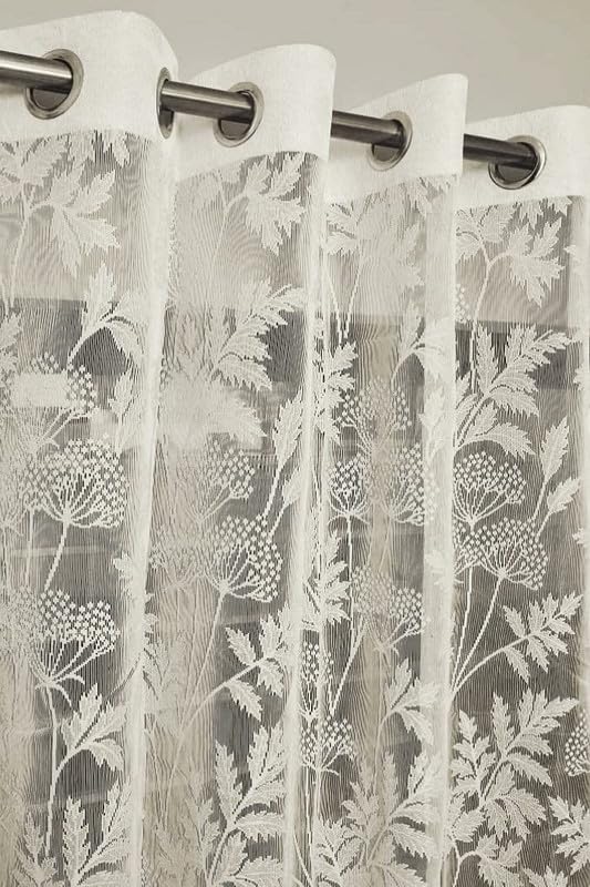 Honger Polyester Beautiful Heavy Tissue Net Floral Semi Transparent Fancy Sheer Eyelets Curtains for Living Room || Home Use Cream Net 4 X 9 Feet Long Door 2 Pecs Curtains (B0B9HJ5CYN) Amazon Price History, Amazon Price Tracker