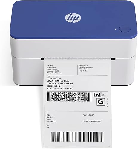 HP Impresora de etiquetas de envío, térmica directa de 4 x 6, compacta y fácil de usar, impresora de 300 DPI de alta velocidad, impresora de código