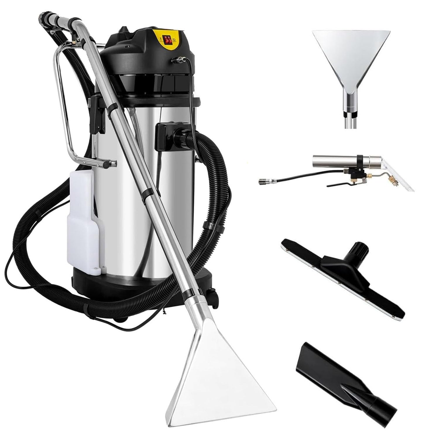 Limpiador de alfombras comercial, vaporizador profesional 3 en 1, 40 L, 1000 W, extracción por pulverización, acero inoxidable, para suelo, sofá, cortina, limpieza profunda en seco y húmedo