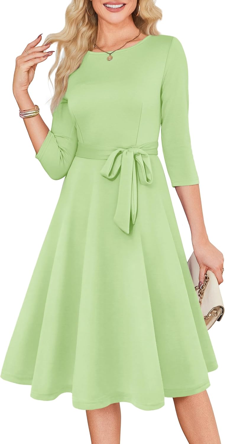 RUMIA Women's Cocktail Dresses 3/4 Sleeve Vintage Wedding Guest Dress (XS-3XL) - Image 2