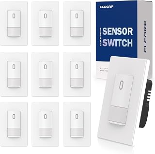 ELEGRP 10-Pack PIR Motion Sensor Light Switch - No Neutral Wire, Occupancy/Vacancy Modes, 900 Sq Ft Coverage, Single Pole, UL Listed, Matte White