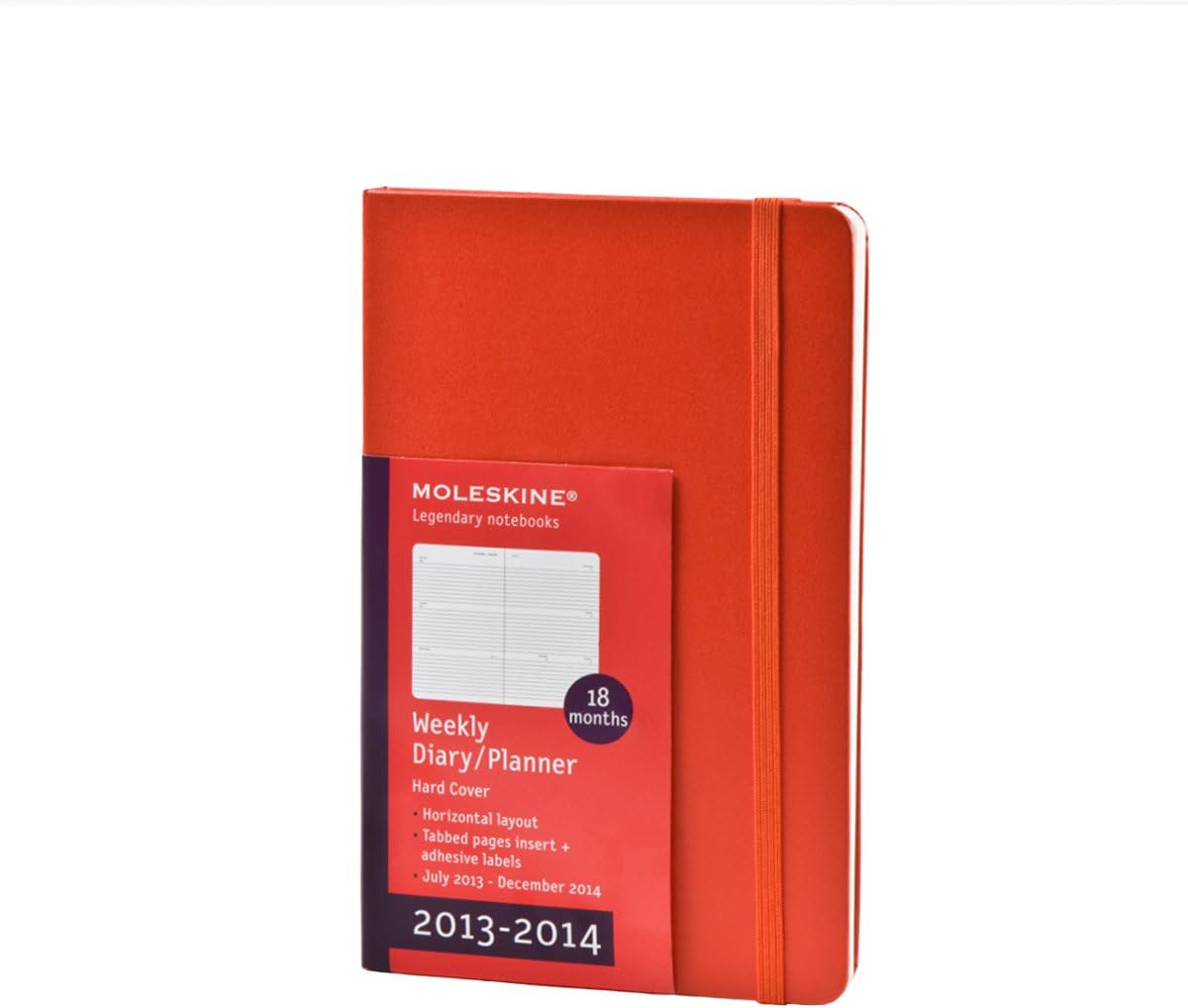 Moleskine 2013-2014 Weekly Planner, Horizontal, 18 Month, Pocket, Red, Hard Cover (3.5 x 5.5)