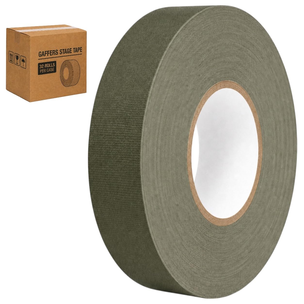 GGR Supplies CGT-80 Gaffers Stage Tape, Olive Drab, 1.5 in x 60 yd, 32-Pack