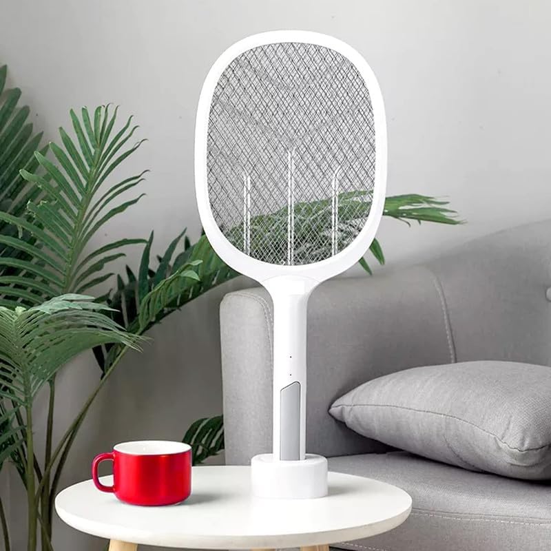 UNICHOICE 2 in 1 Mosquito Bat Killer Electric Fly Swatter Racket Bat with LED Light Lamp Mosquitos Zapper Indoor & Outdoor USB Rechargeable Handheld Electric Fly Swatter Foldable (Pack of 1)