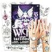 Skull Tattoos For Girls Costume Set (36 Gothic Temporary Tattoos, Including Skulls, Roses, Stars, Hearts and More)