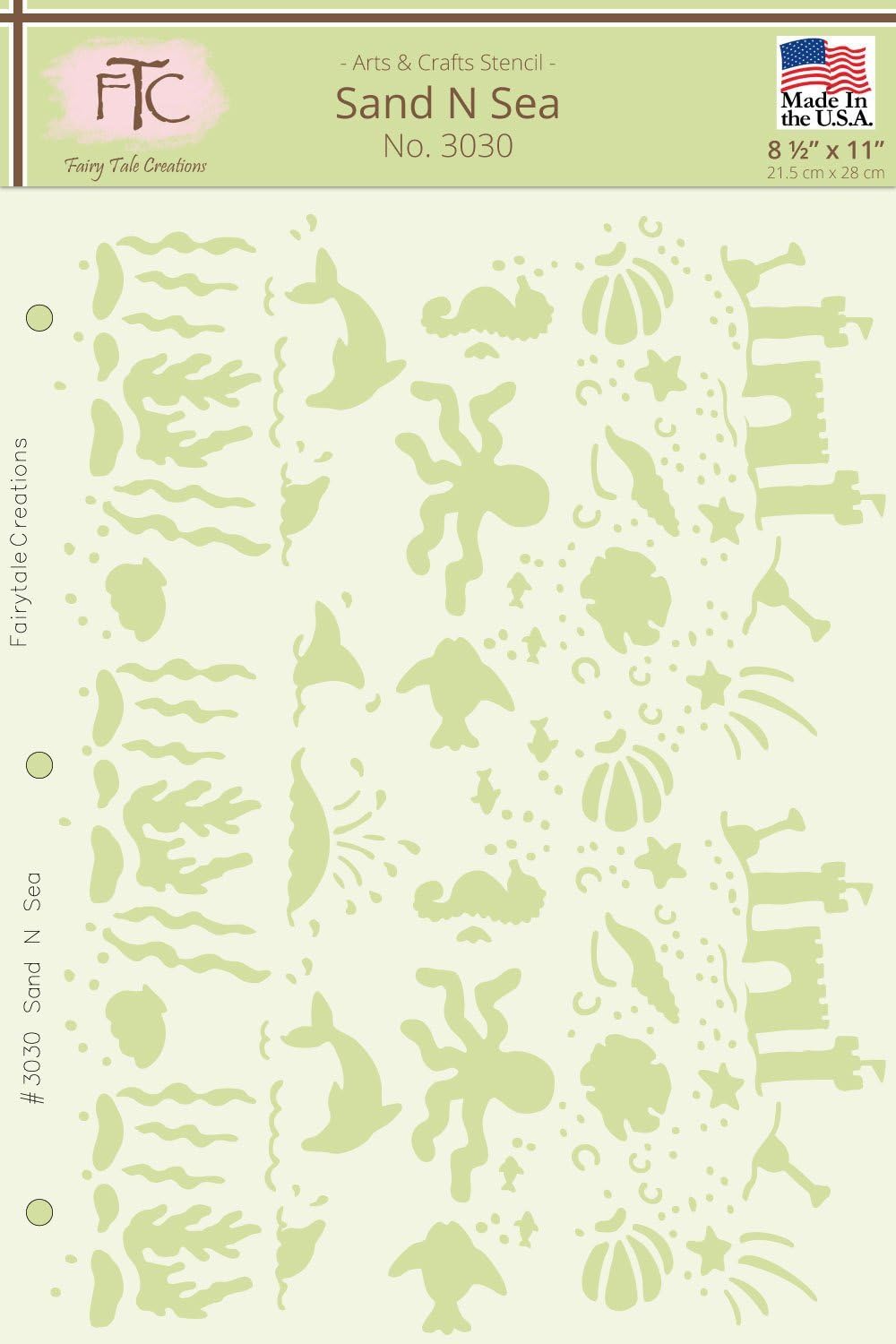 Amazon Com Fairytale Creations Sand N Sea Stencil 8 5 L X 11 H