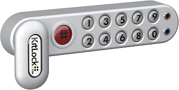 KitLock KL1000 Electronic Lock for Lockers and Furniture Keyless with Combination Lock Horizontal Right-Handed Silver