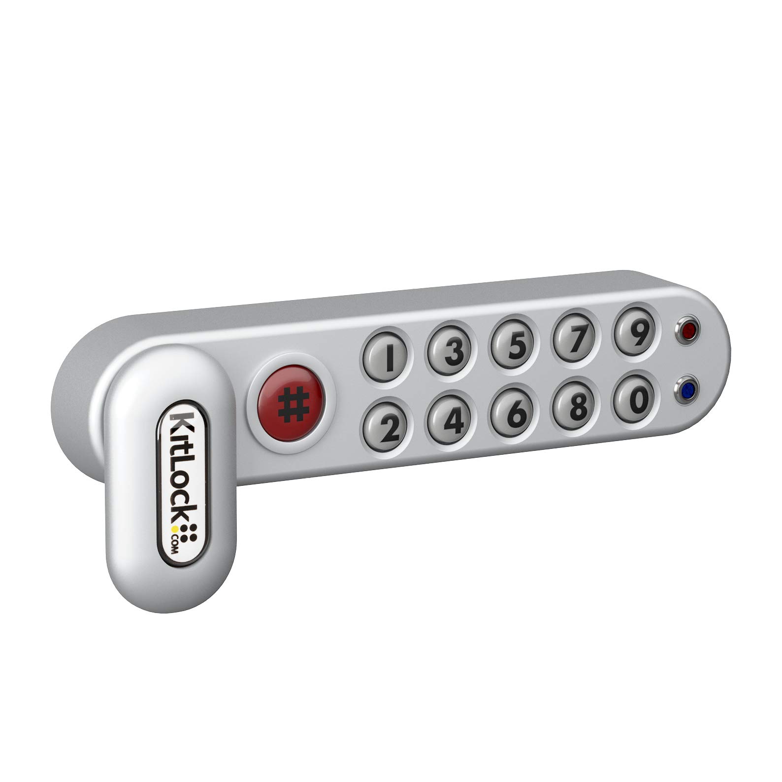 KitLock KL1000 Electronic Lock for Lockers and Furniture Keyless with Combination Lock Horizontal Right-Handed Silver