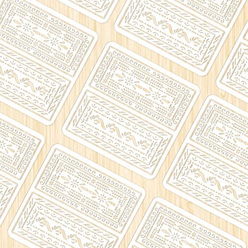 INFUNLY Flower Border Stencils for Painting Reusable Floral Laser Cut ...