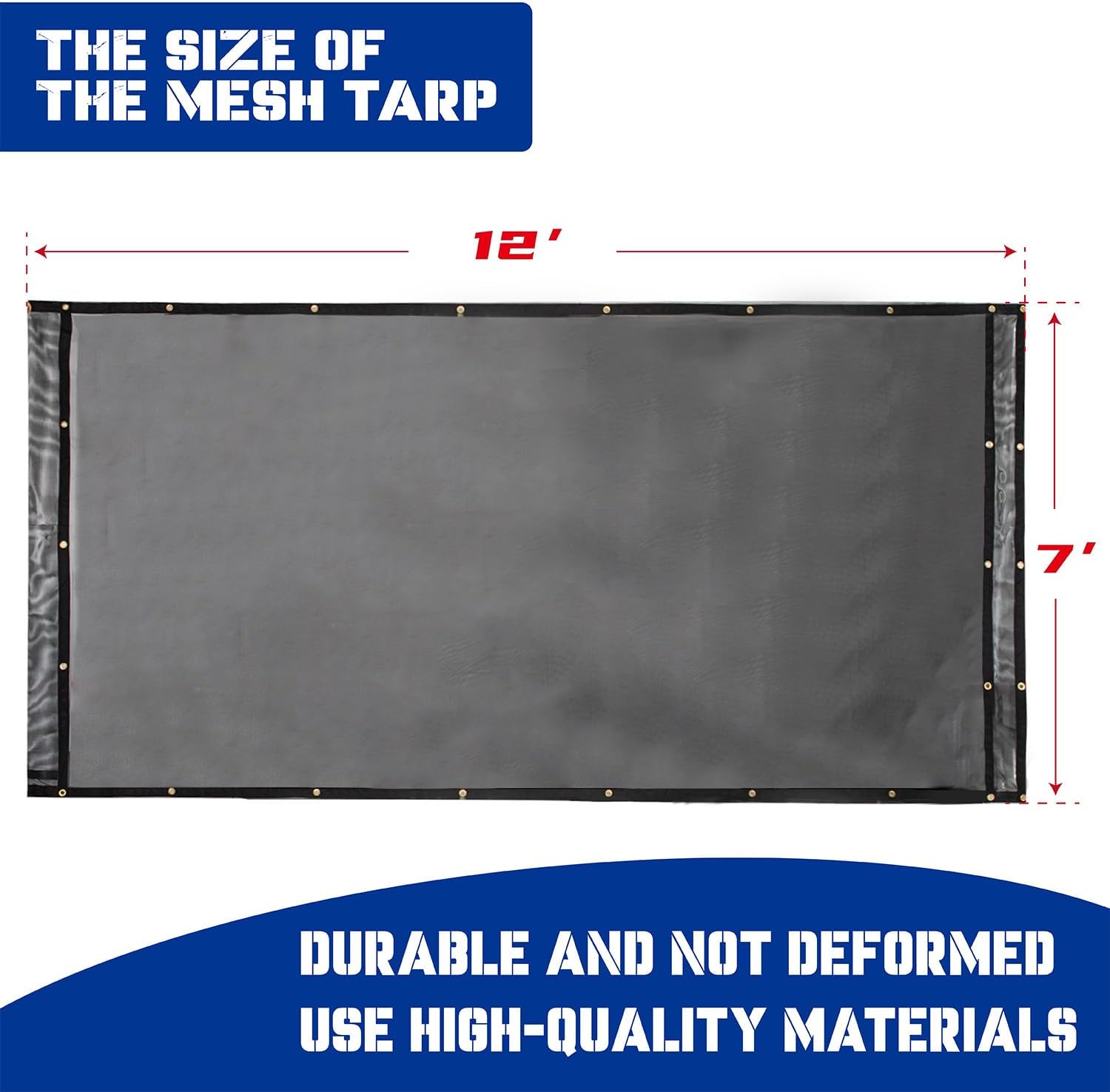 Heavy-Duty Dump Truck Tarp Kit, with Rear Anti-Sail Bow Set(with Tarp) (7'x12' Tarp (DTR KIT))