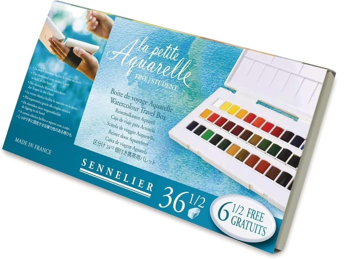 Sennelier Boîte de Peinture Aquarelle en Plastique, 36 couleur et 1 cartes