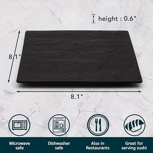 Miniatura 3 de TIKUSAN Platos para servir, juego de 2 platos cuadrados hechos en Japón, platos de cerámica para cenas, fiestas, restaurantes para aperitivos,
