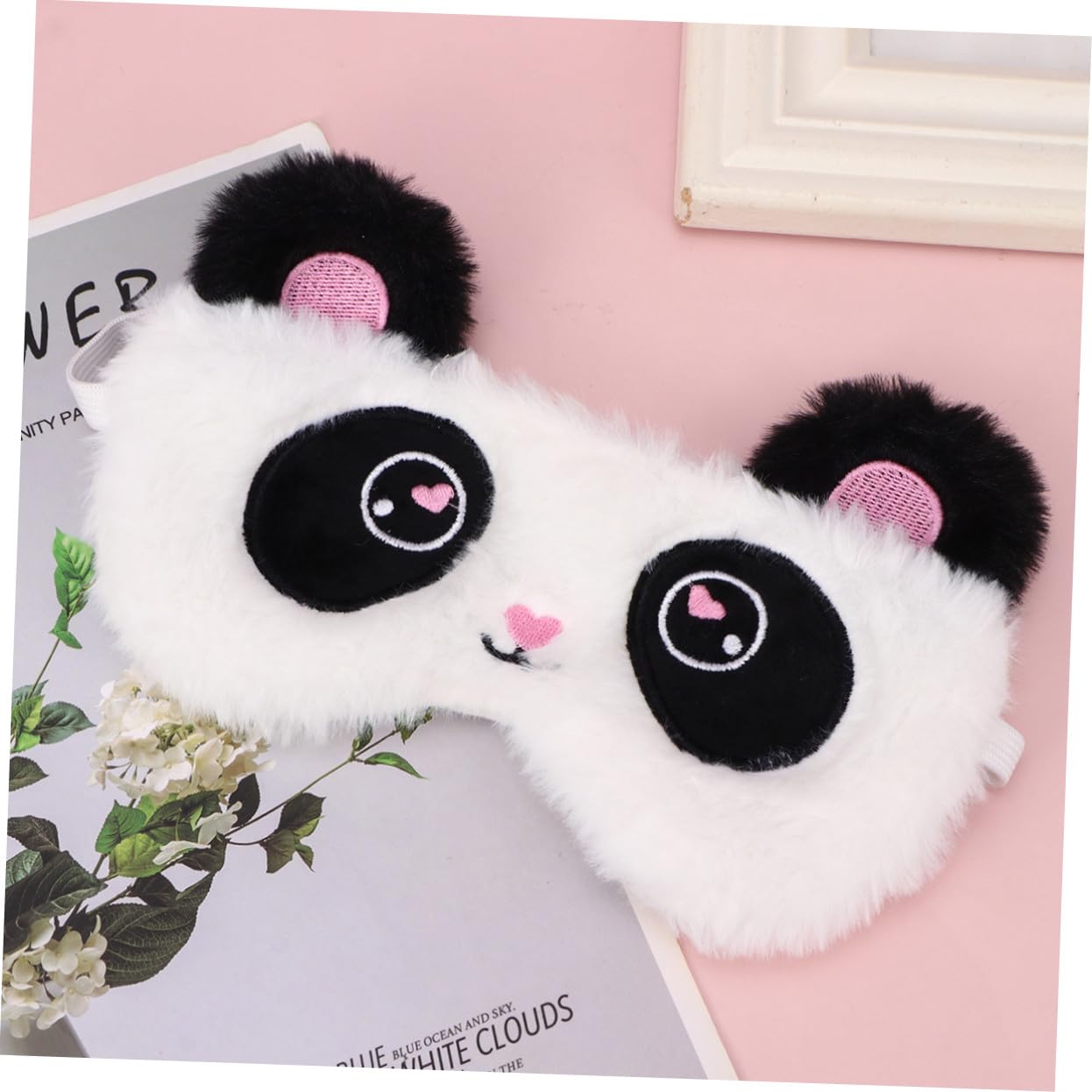 Masque Yeux Panda Design Doux et Confortable Cache Yeux Occultant pour Sommeil Masque de Nuit et Filles Lumière pour
