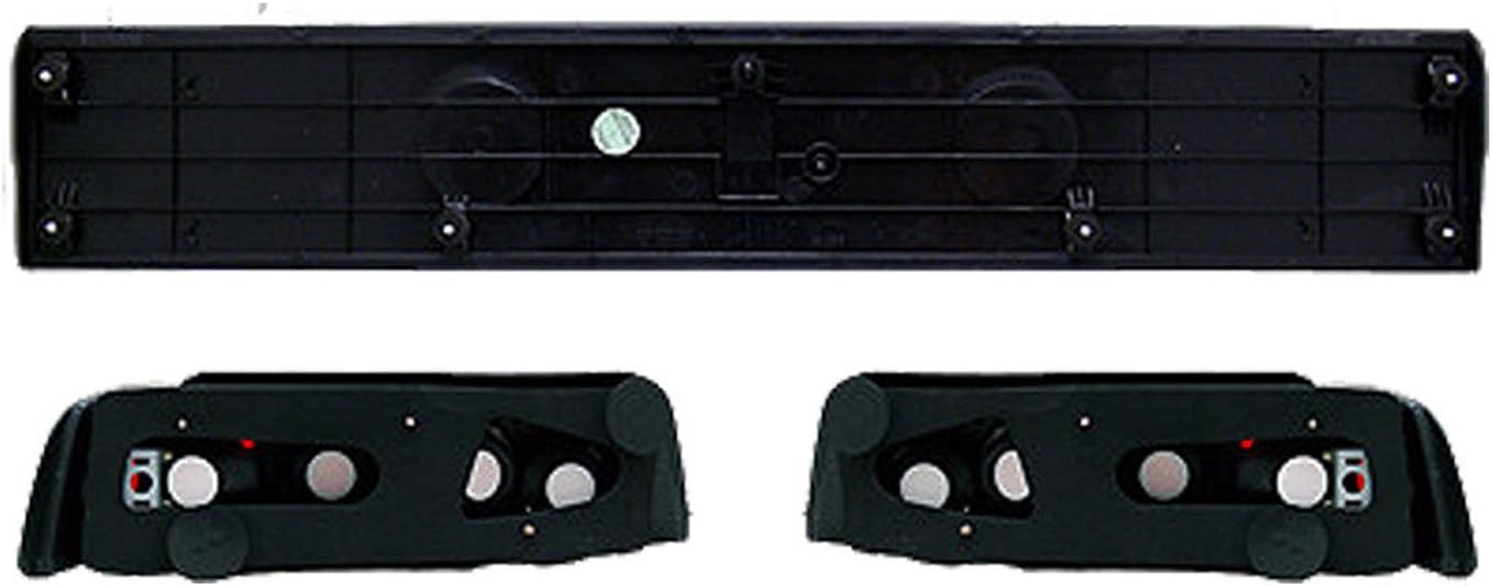 3 Door Taillights 3 Pieces Black Assembly Set For Honda Civic - (Pair) Driver Left and Passenger Right Side Replacement
