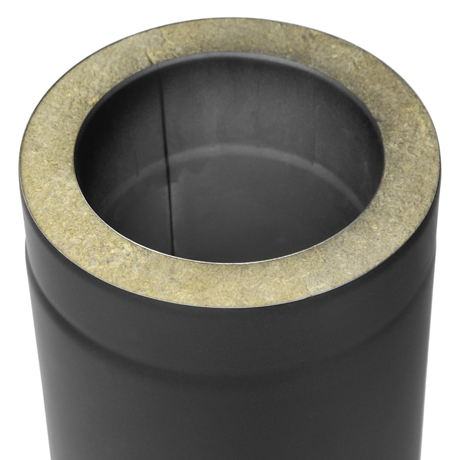 raik Rauchrohr/Ofenrohr Coltherm doppelwandig mit Isolierung 150 mm Durchmesser 1000 mm Länge Stahlblech Schwarz SH30011483-sw
