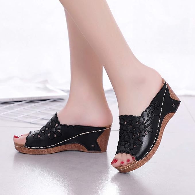 Women Wedges Platform Slippers Casual 