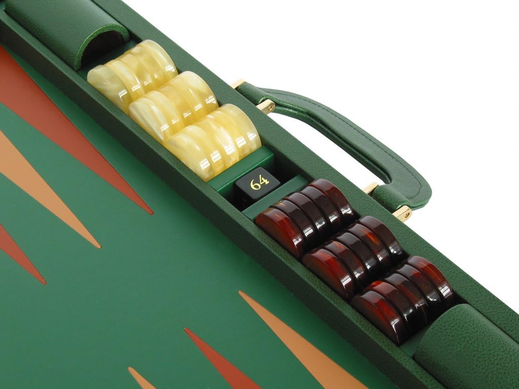 Genuine Dollaro Leather Backgammon Set - Made in Italy - Large 23"