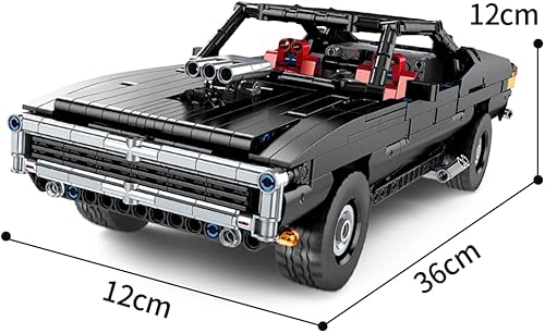 Miniatura 8 de Mould King Technic Dodge Charger RT MOC Juego de construcción de autos de carreras, bloques de construcción, modelo de coche deportivo, modelo