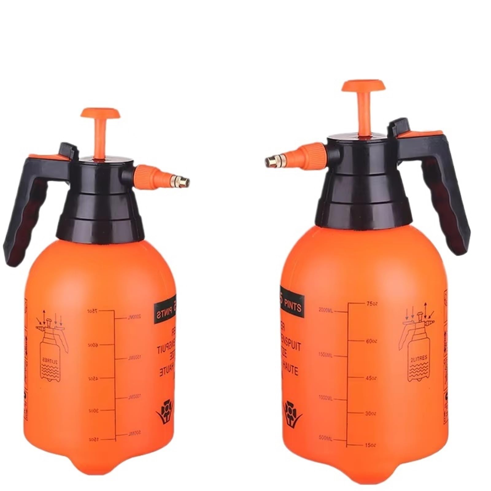 DSFIHJO 2-Piece Hand Pressure Water Sprayer Trigger Air Pump Garden Spray Bottle Car Cleaning Watering Can(2Pcs 2L Red)
