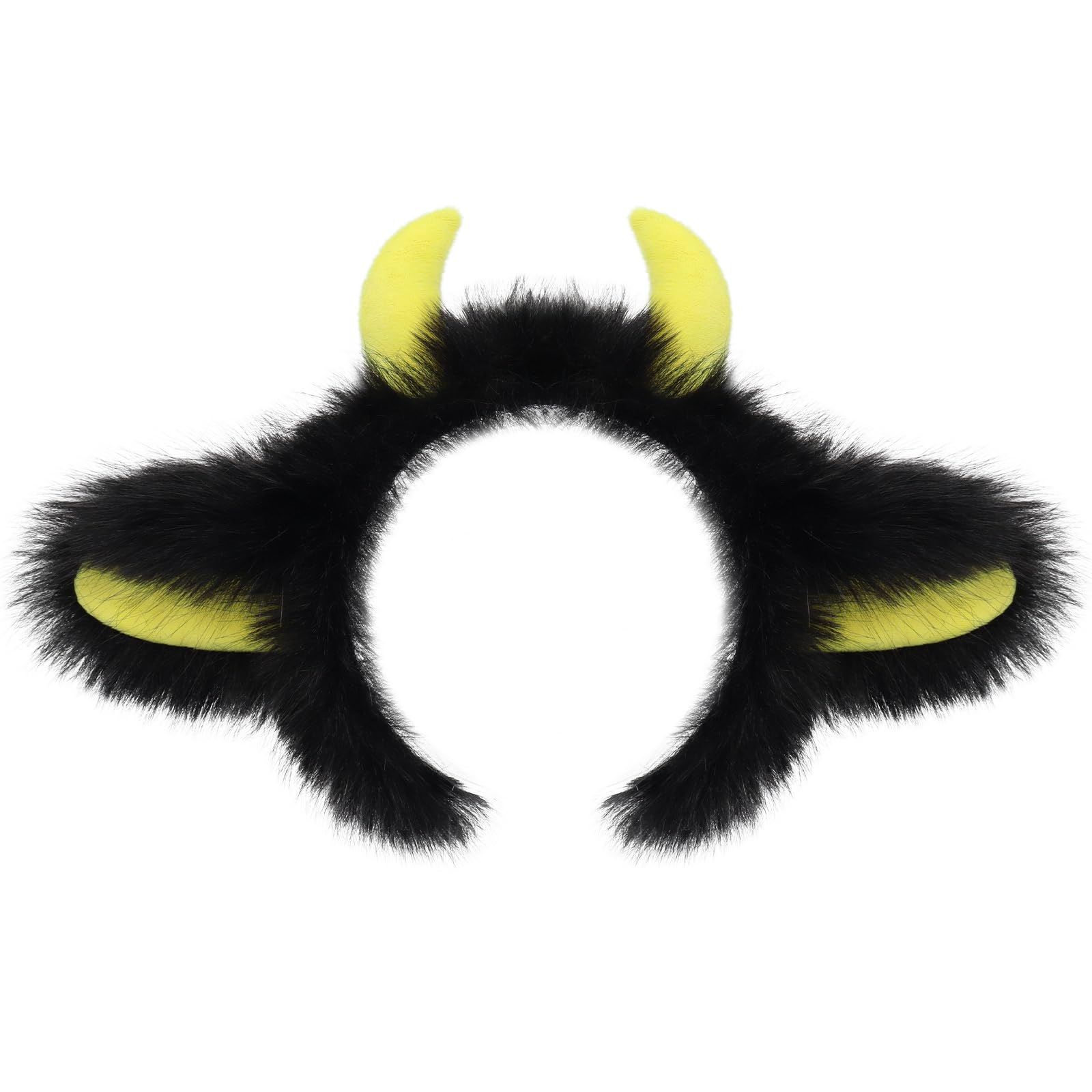 MICFENY Fuzzy Devil Horn Headpiece Halloween Party Supplies Furry Hairband With Lightweight Design Halloween Hair Ornaments