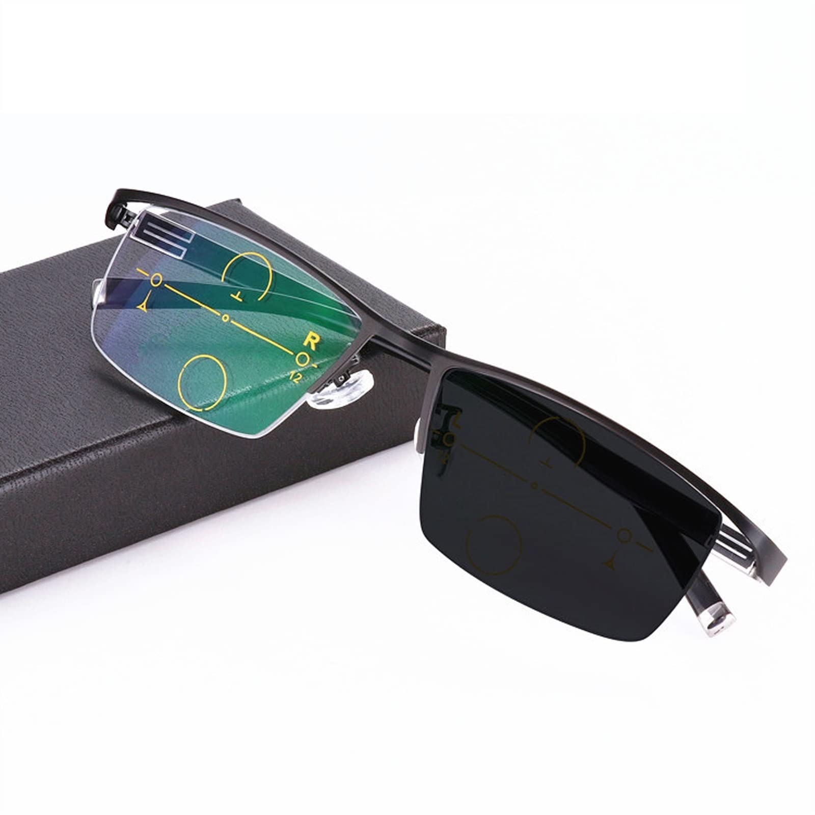 EDGUN Gafas de Lectura fotocromáticas progresivas de transición multienfoque, Gafas de Sol para lectores UV400, Gafas de Sol para Hombres y Mujeres (Color : Black 1, Size : +200)