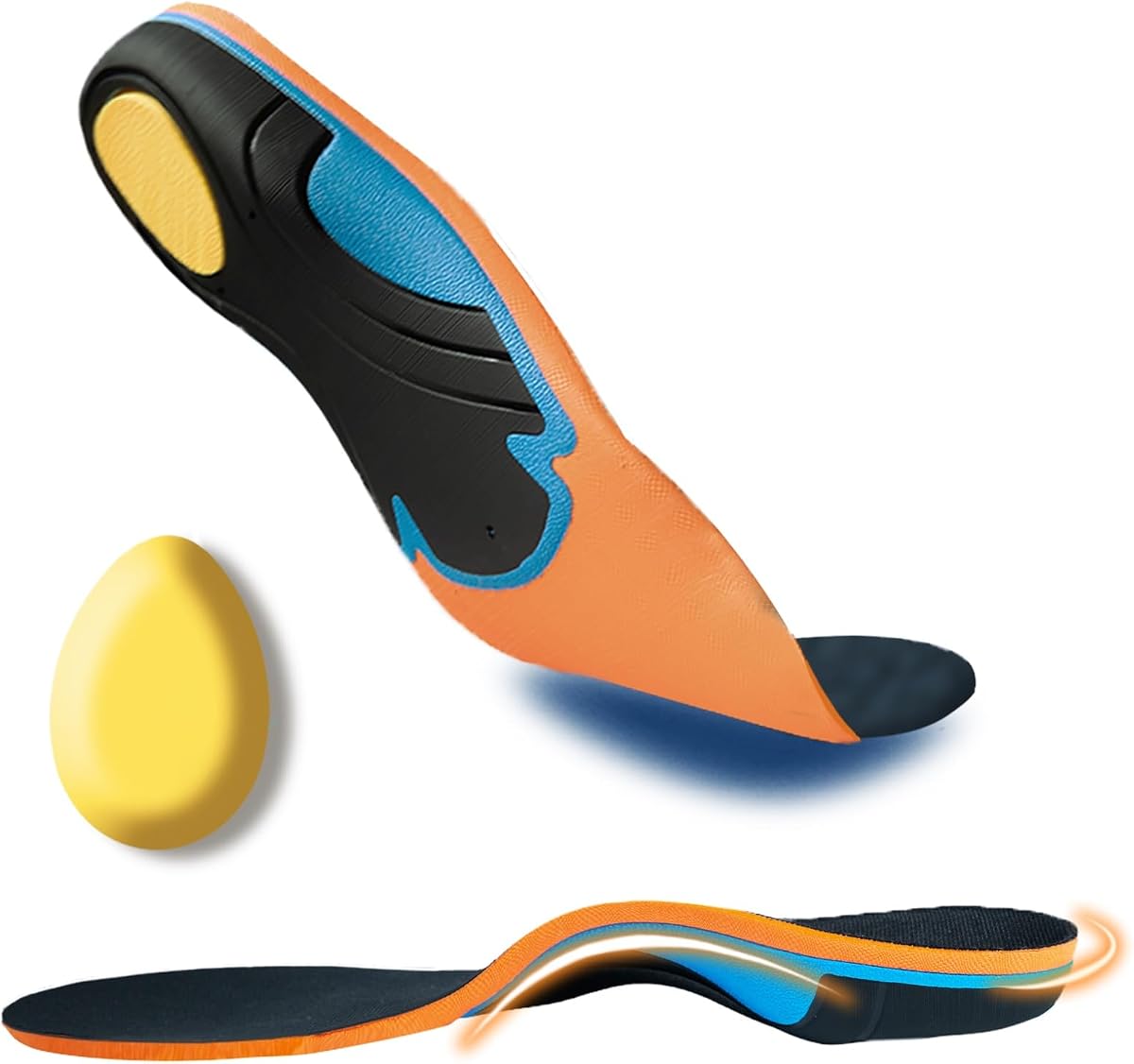 Plantillas para aliviar la fascitis plantar, inserciones para zapatos con soporte de arco alto para hombres y mujeres, insertos ortopédicos de EVA cómodos de 240 libras, plantilla para zapatos para botas de trabajo que absorben los golpes para pies planos, pronación, dolor de talón y pies