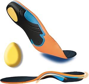 Plantar Fasciitis Relief Insoles Men Women High Arch Support Shoe Inserts,240+lbs Comfort EVA Orthotics Insert Absorb Shock Work Boot Shoe Insole for Flat Feet, Pronation, Heel & Foot Pain