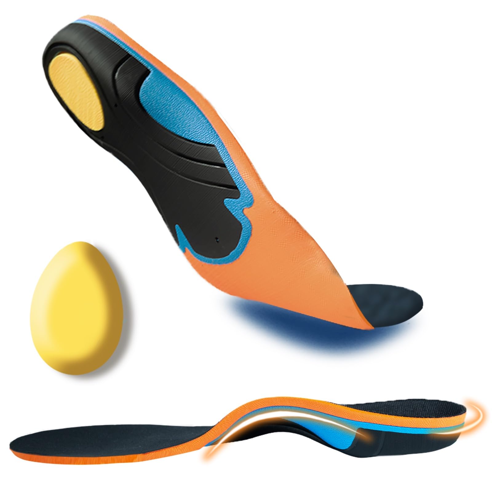 AOBEKOS Plantar Fasciitis Relief Insoles Men-240 lbs High Arch Support Shoe Inserts for Women Comfort EVA Orthotics Insert