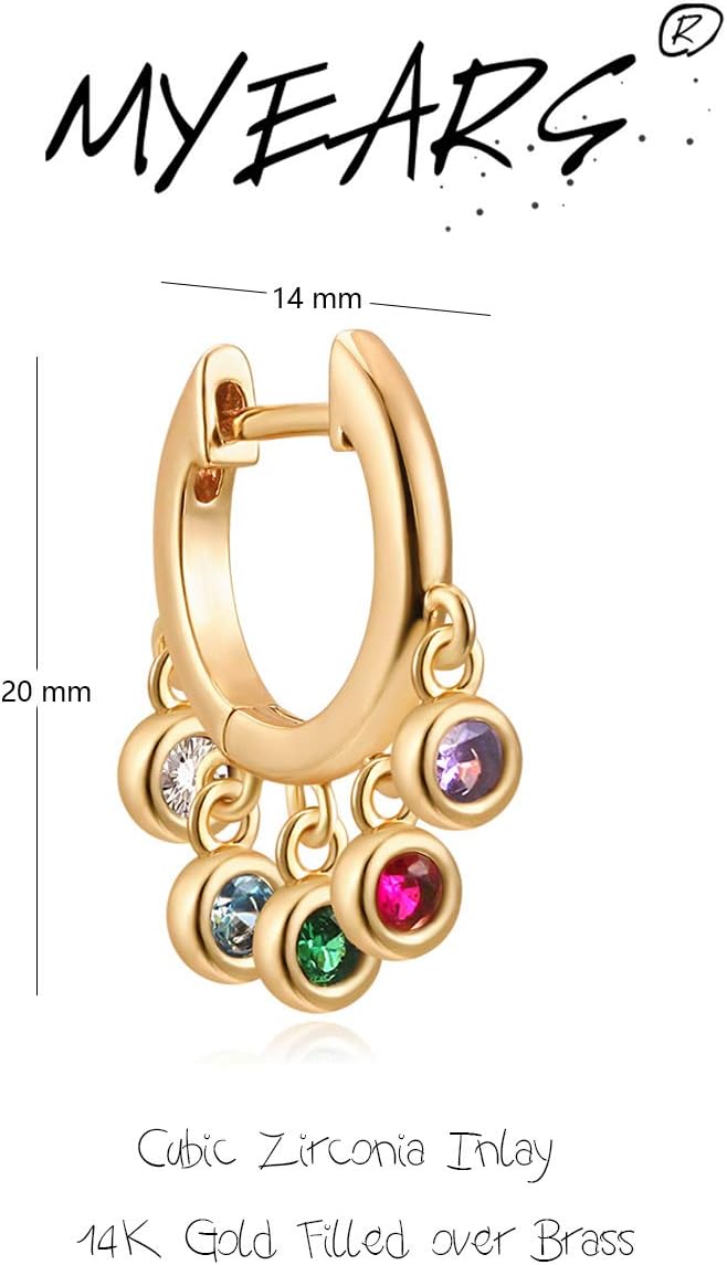 MYEARS Women Earrings Gold Huggie Hoop Ear Stud Cuff 14K Small Simple Hypoallergenic Everyday Jewelry - Image 5