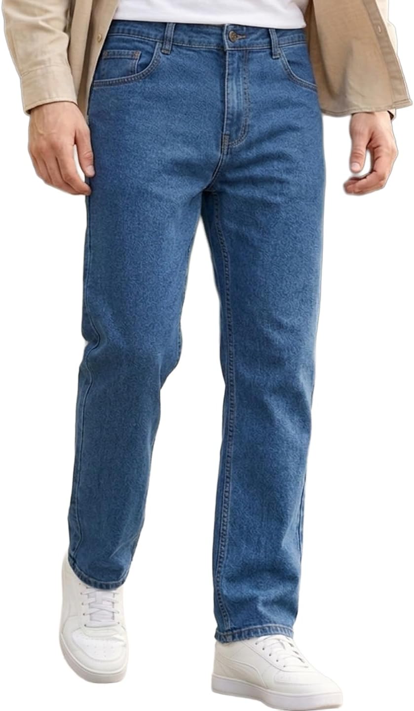 Men's Slim Fit Mid Rise Washed Jeans Stretchable