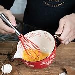 Gaolinci Cerise Blossom modèle cuisine en céramique mélange bol, 1 Quart Large Bowl, avec pourriture et poignée