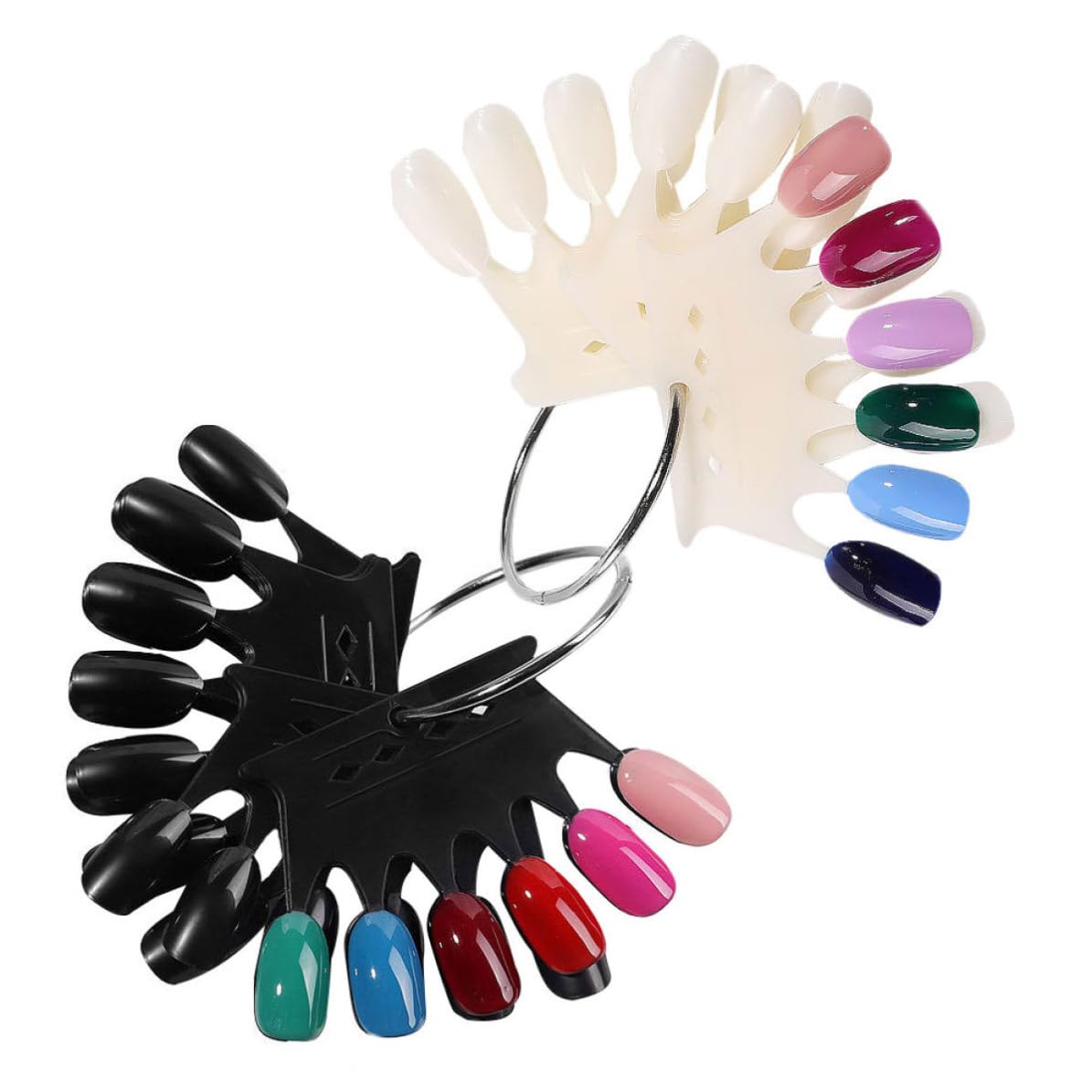 Toddmomy 2pcs Crown Shaped Nail Color Cards Nail Display Sticks Plastic Tips Board for Practicing Art Painting and Displaying Art Designs in Salon
