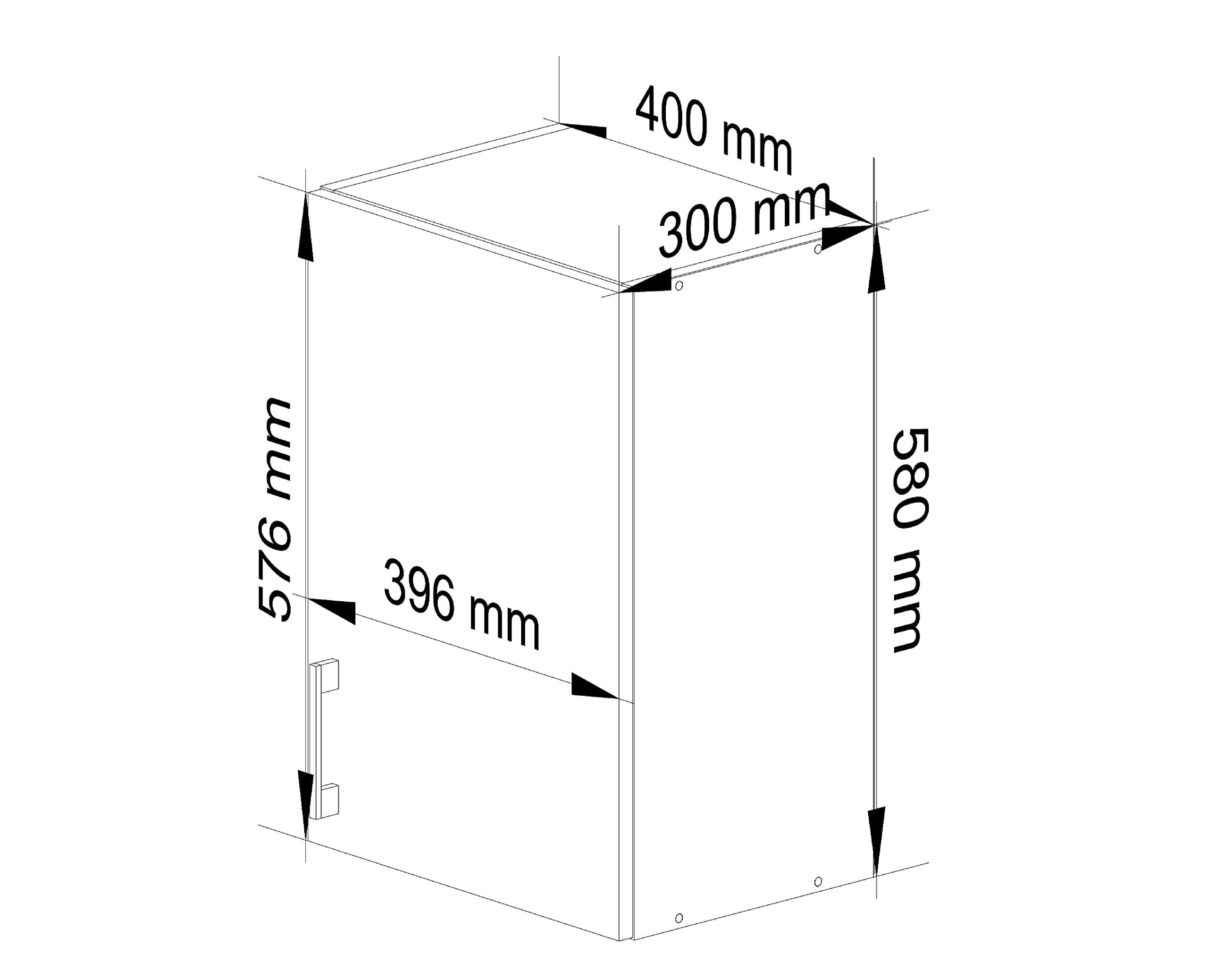 AKORD Armario de Pared de Cocina W40, Sistema Lima, Blanco, 40 cm, 1 Puerta, Roble Sonoma, Mate, 2 estantes, 40x30,5x58 cm