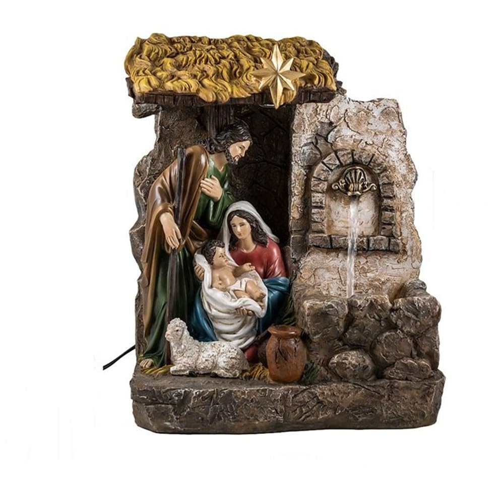 Crèche de Noël mystère avec fontaine pour illuminer vos veillées de fêtes en famille