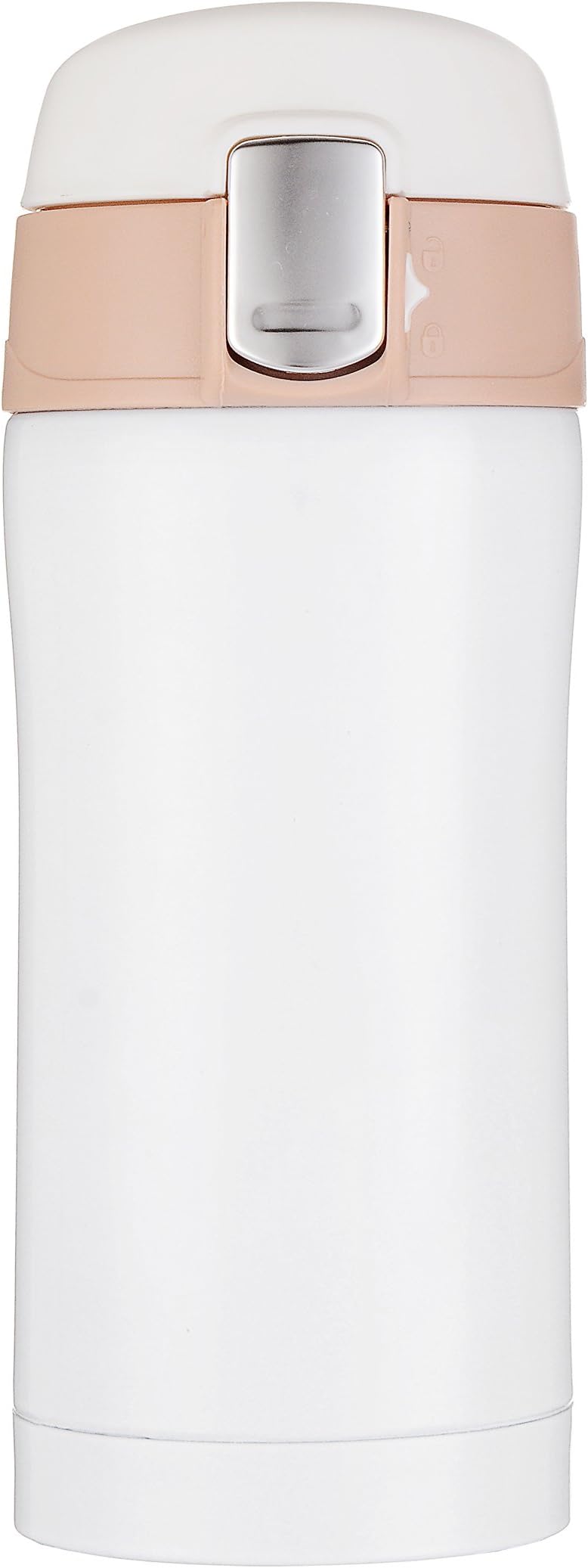 Kooyi Vacuum Insulated Travel Coffee Mug, One-handed Open and Drink, 100% Leak Proof (8.5 oz) (White)