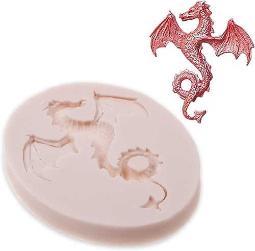 Miniatura 8 de Moldes de silicona de dragón, 4 unidades, diseño de dragón de piel de dragón, espada de chocolate, fondant, para decoración de pasteles, decoración