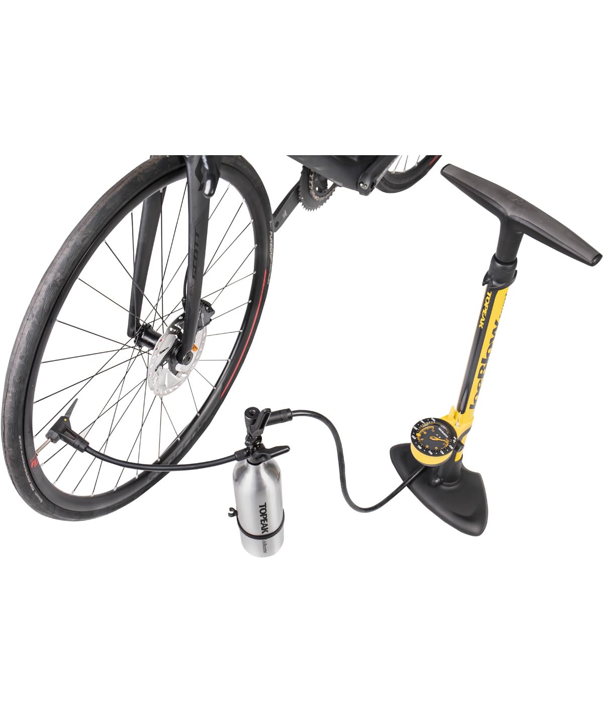 TOPEAK TubiBooster X Fahrrad CO2 Kartuschen-Pumpe inkl. Drucklufttank silberfarben/schwarz