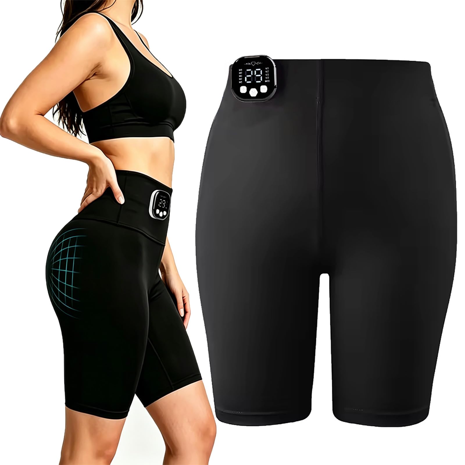 Generico Pantaloni da Fitness EMS Pulse, Leggings Intelligenti EMS per Attivare i Muscoli di Glutei, Fianchi e Cosce, Sollevamento Fianchi, Adatti per Yoga, Pilates, Corsa e Fitness