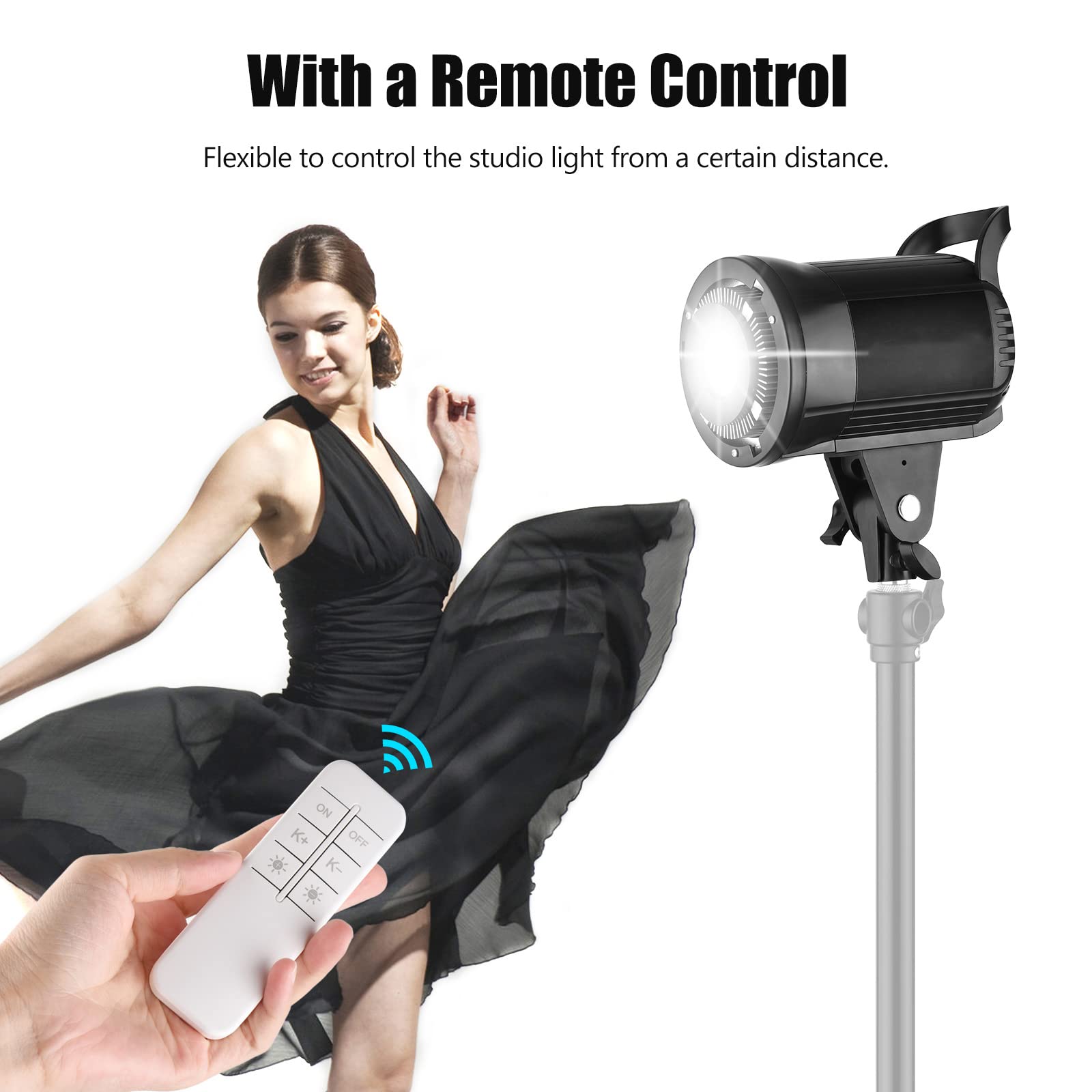 LM100W - Luz LED Recargable portátil para fotografía (100 W, 5500 K, Intensidad Regulable, Soporte Bowens