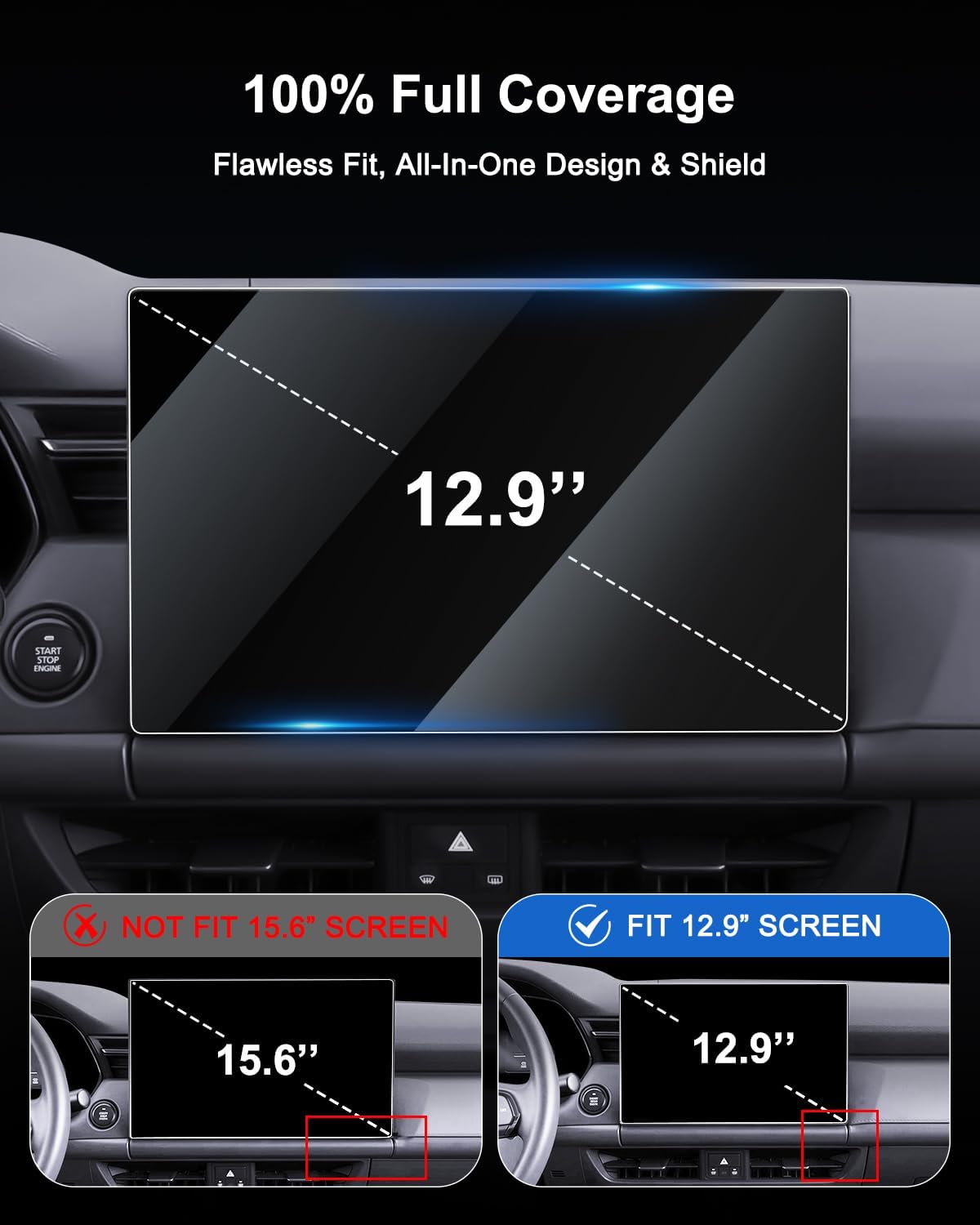 SHAOHAO for 2026 Mazda CX-5 Screen Protector for 2026 Mazda CX-5 CX5 Accessories 2.5 (S/S Select/S Preferred/S Premium) 12.9 Inch Display 9H Glass Anti Fingerprint & Scratch Crystal Clear Bubble Free image 2
